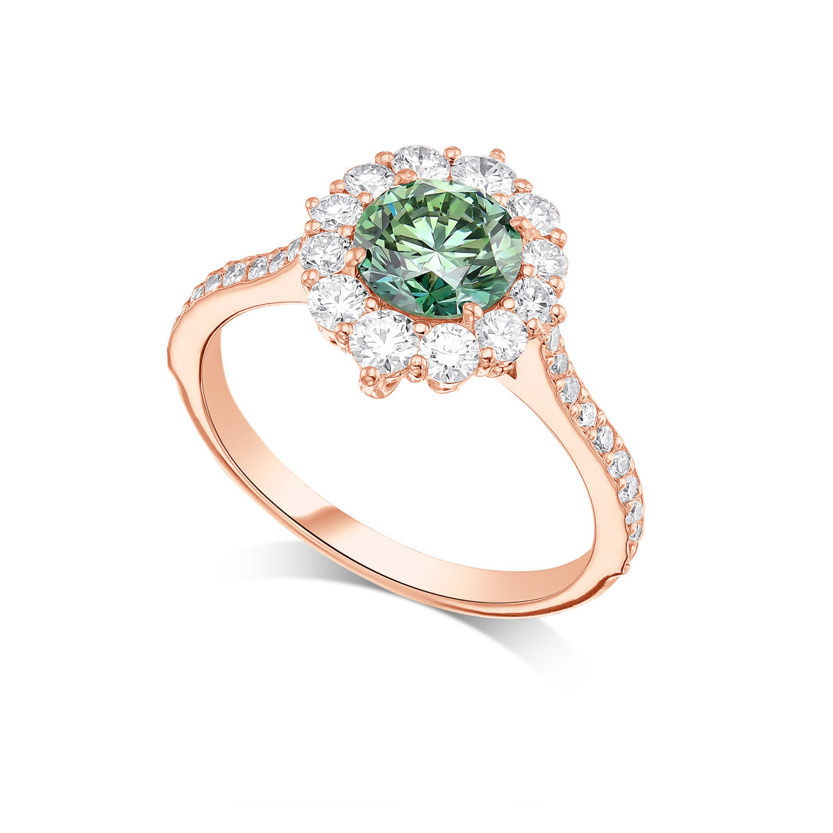 Treated Green Diamond Ring - Sharlin Fine Jewelry