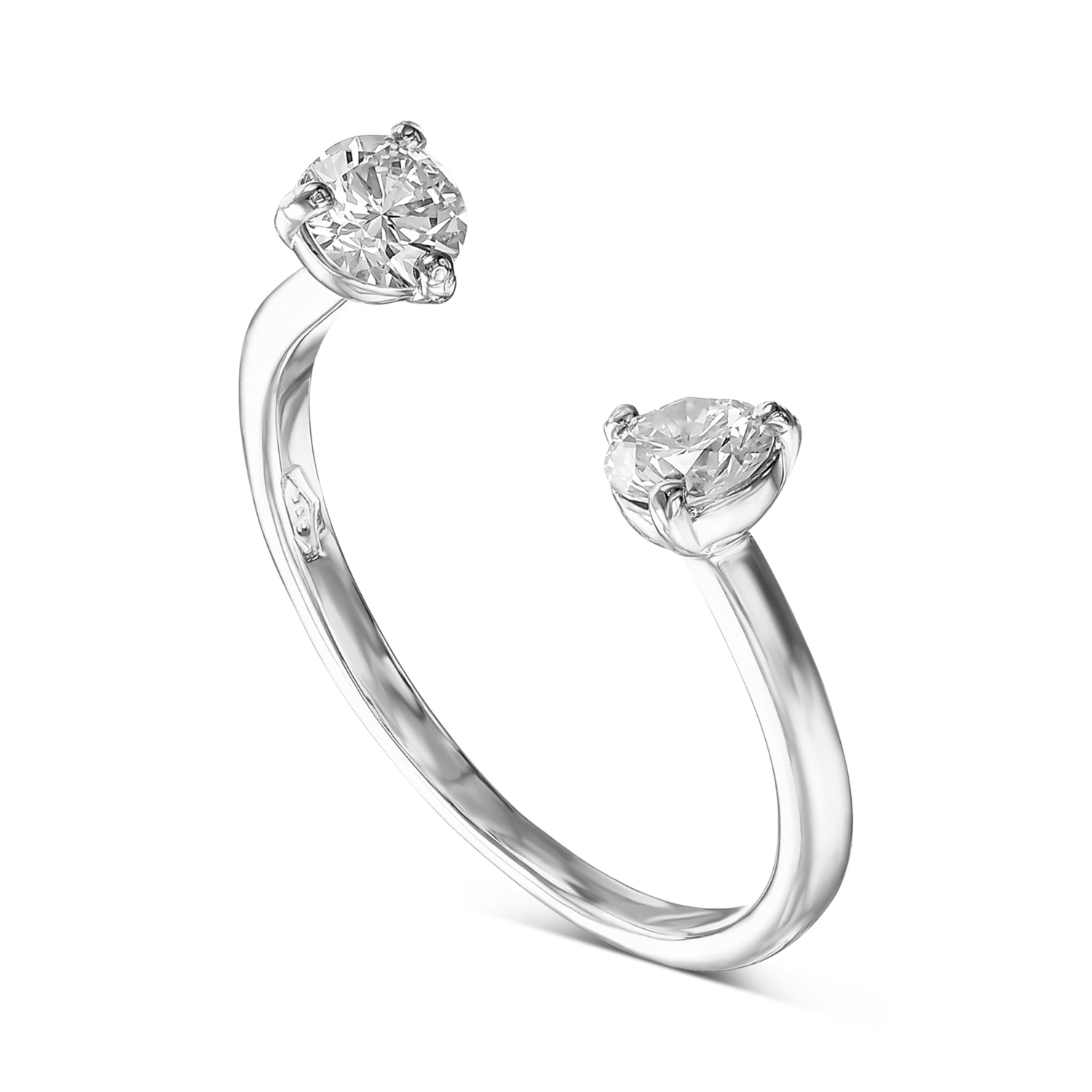 Open Ring With Two Diamonds - Sharlin Fine Jewelry