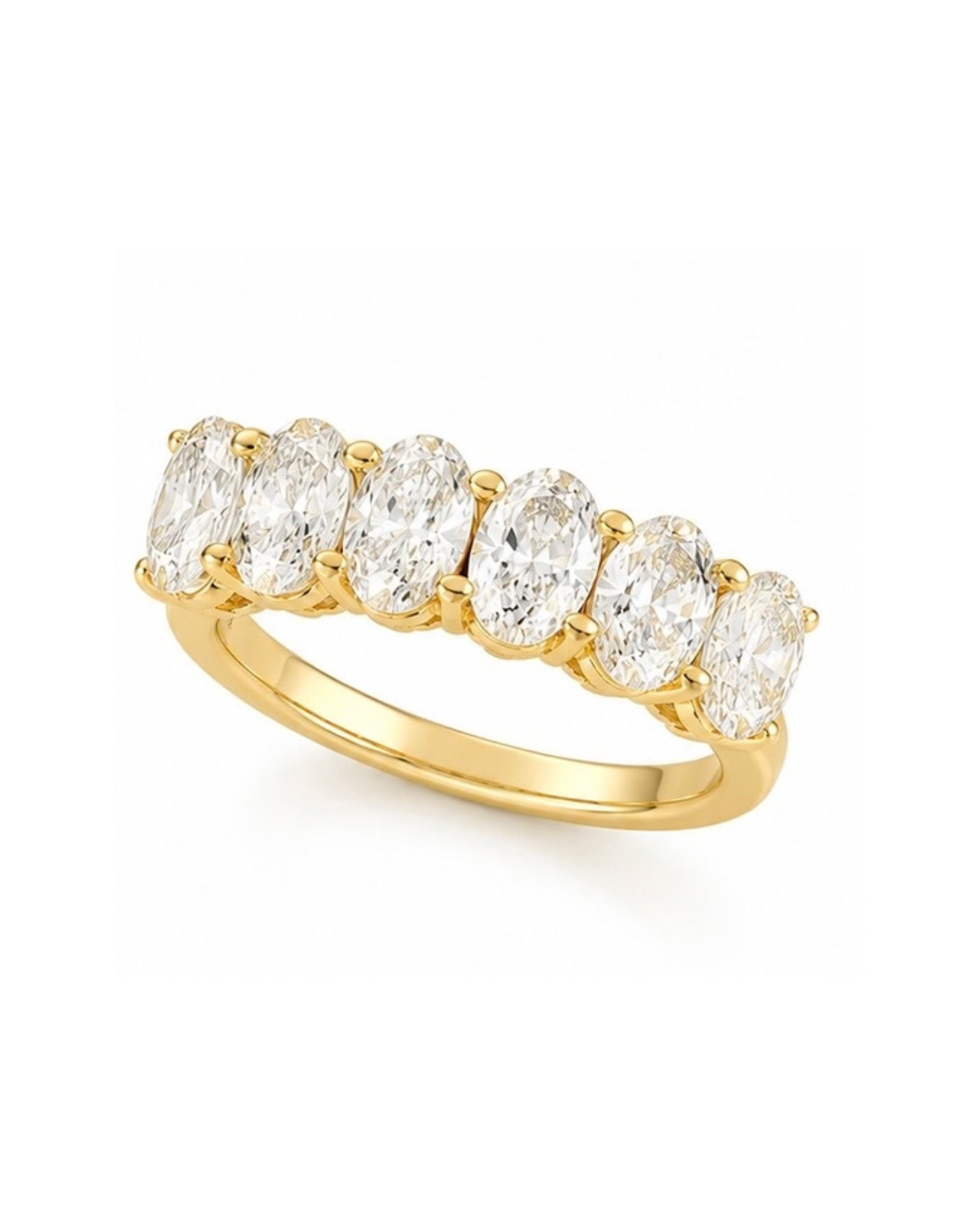 A Half Eternity Ring with 6 Oval-Cut Diamonds